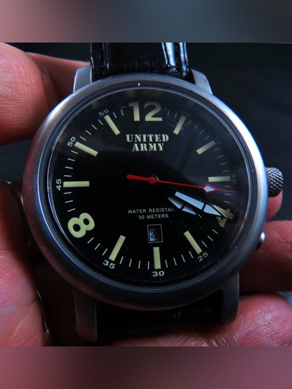 United Army Black Dial Men's Wrist Watch with Date Window